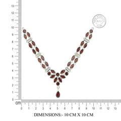 925 Silver Elegant Garnet Necklace sterling silver & Deep Red Gemstones