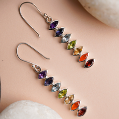 925 Silver Chakra Stone Earrings – Beautiful chakra stones for balance and energy. Perfect gift for women