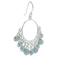 Silver Larimar Stone Earrings – Healing Crystal for Balance & Stress Relief, for Women & Girls