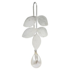 925 Sterling Silver Leaf Design Earrings with Natural Pearls – Elegant Jewelry for Women & Girls