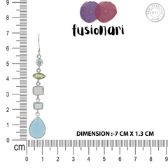 Silver Multi-Stone Earrings with 5 Gemstones Colorful & Elegant Jewelry for Women and Girls | Perfect for Everyday Wear & Special Occasions