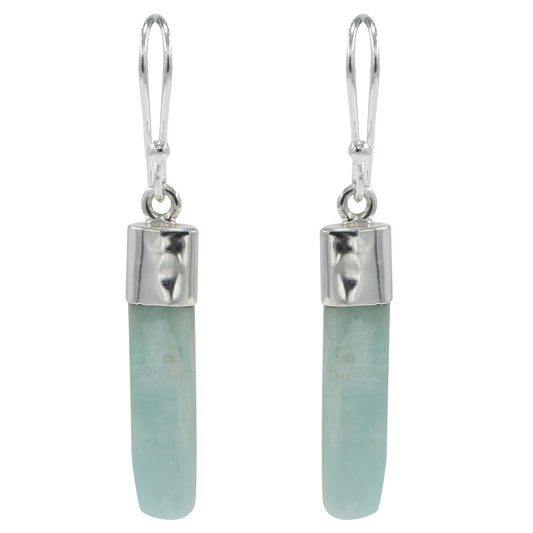 Silver Amazonite Earrings – Elegant Handcrafted Sterling Silver Jewelry for Women and Girls | Unique Natural Gemstone Design with Soothing Energy