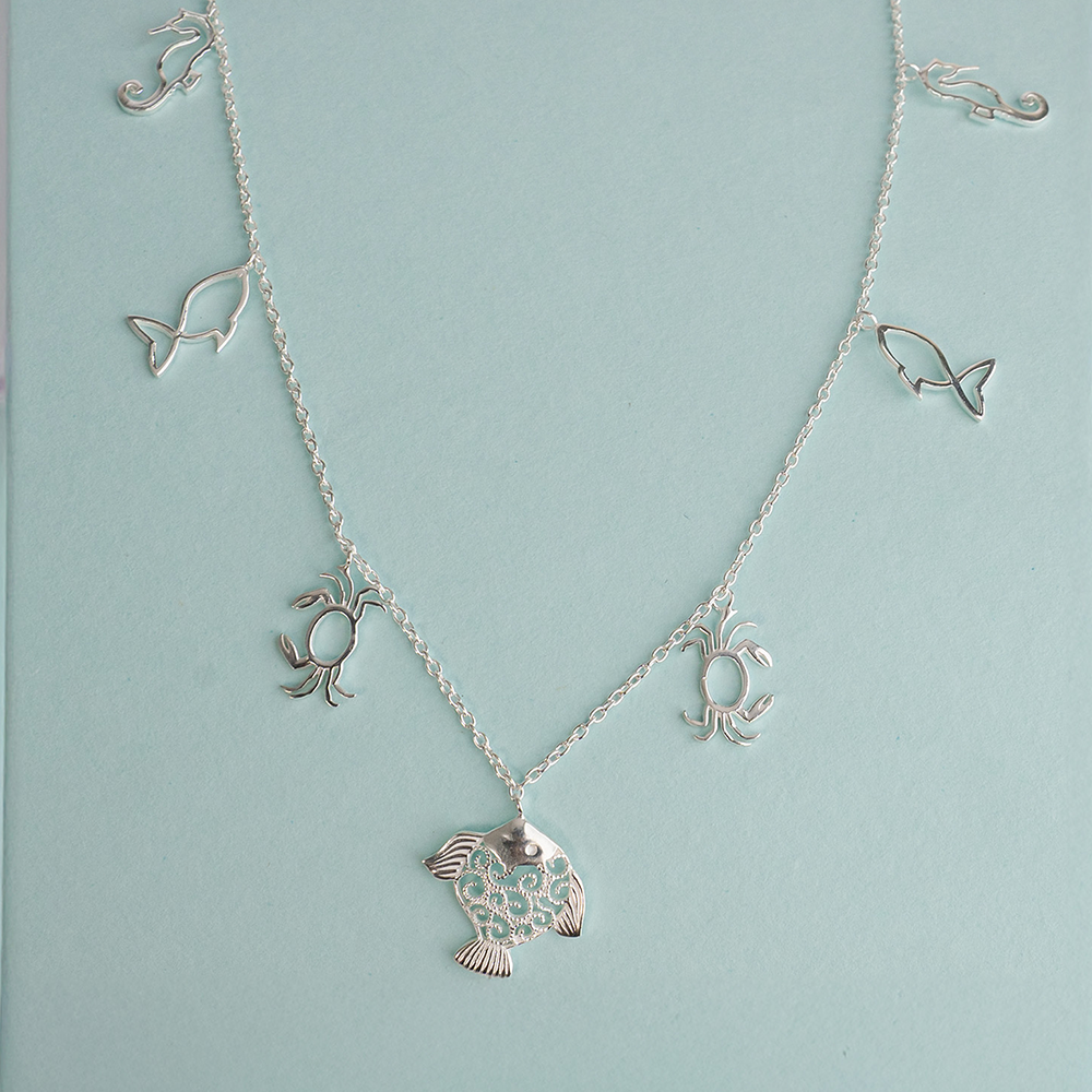 925 Sterling Silver Sea Fish Necklace - Perfect Gift For Natural Lovers