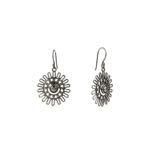 925 Classic Sterling Silver Sun-Shaped Earrings – Timeless Design for Effortless Elegance