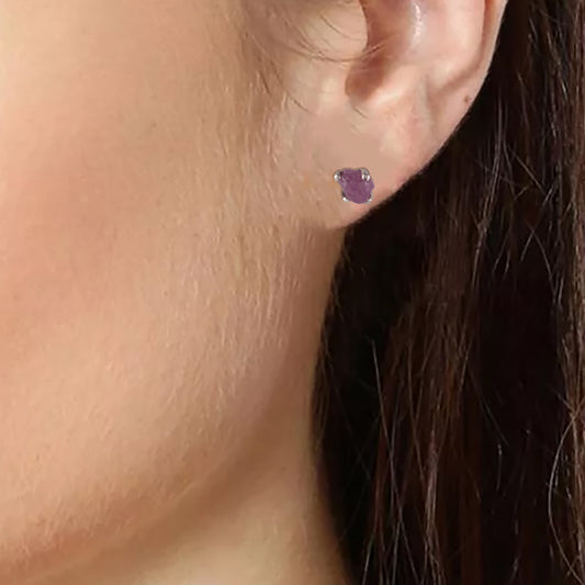925 Sterling Silver Ruby Earrings for Women | July Birthstone Jewelry Gift