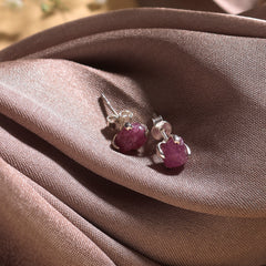 925 Sterling Silver Ruby Earrings for Women | July Birthstone Jewelry Gift