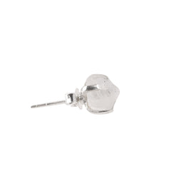 925 Silver Natural Moonstone Raw Crystal Earrings – Uncut Gemstone Studs in Sterling Silver for Women, Healing Stone Jewelry