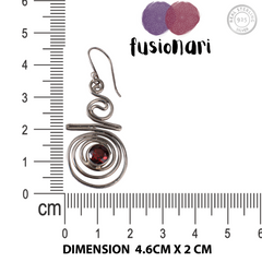 925 Sterling Silver Earrings with Round Garnet Stones – Elegant and Vibrant Design for Timeless Style