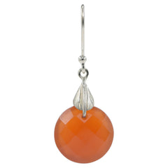 925 Silver Carnelian Stone Earrings | Vibrant Red-Orange Jewelry