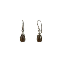 925 Elegant Sterling Silver Earrings with Smoky Quartz Gemstone – Handcrafted Jewelry for a Sophisticated Look