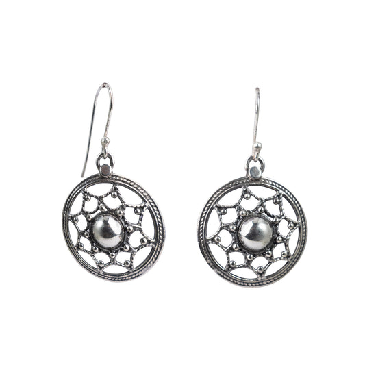 925 Elegant Vintage-Inspired Sterling Silver Dangle Earrings with Intricate Floral Design - Lightweight, Timeless Jewelry for Every Occasion