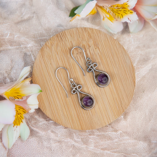 925 Silver Amethyst Earrings – Stunning natural amethyst stones for calming energy. Perfect healing gift for women