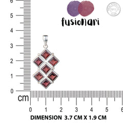 925 Sterling Silver Garnet Pendant with 18 Inch Chain |  Gemstone Pendant Necklace | Handmade Silver Jewelry Gift