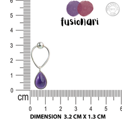 925 Elegant Sterling Silver Earrings with Teardrop Amethyst Stone – Minimalist Design for Timeless Sophistication and Style