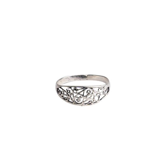 925 Elegant Sterling Silver Filigree Ring – Intricate Vintage Design for Timeless Beauty, Perfect for Everyday or Special Occasions