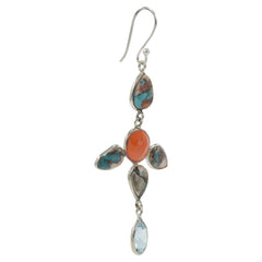 925 Silver Multi-Stone Earrings – Vibrant Gemstone Jewelry for Women | Stunning Mixed Gemstones | Ideal Gift for Women