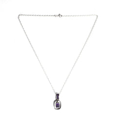 925 Silver Handcrafted Sterling Silver Pendant with Natural Amethyst Stone – Elegant and Unique Jewelry Piece