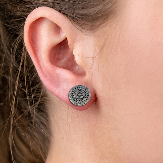 925 Round Sterling Silver Eartops - Timeless Classic Design, Minimalist and Elegant for Everyday and Formal Wear