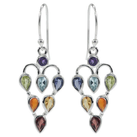 Silver Chakra Stone Earrings – Beautiful chakra stones for balance and energy. Perfect gift for women