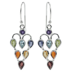 Silver Chakra Stone Earrings – Beautiful chakra stones for balance and energy. Perfect gift for women