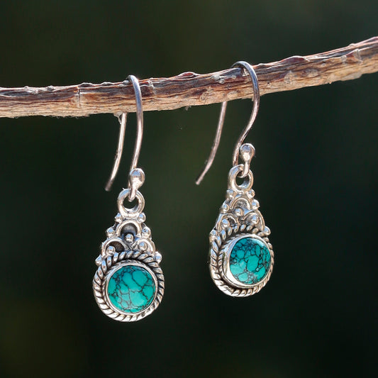 925 Sterling Silver Turquoise Earrings for Women Natural Stone Jewelry