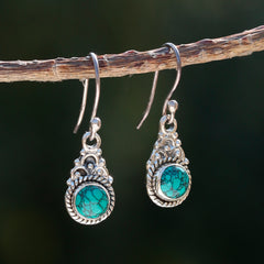 925 Sterling Silver Turquoise Earrings for Women Natural Stone Jewelry