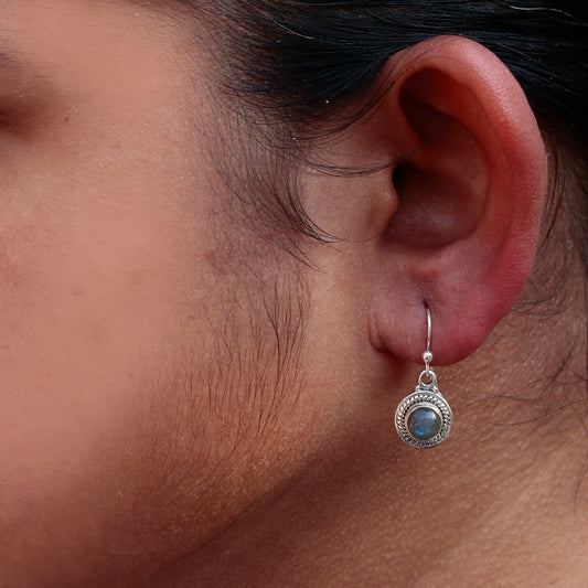 925 Sterling Silver Labradorite Earrings for Women Natural Stone Jewelry