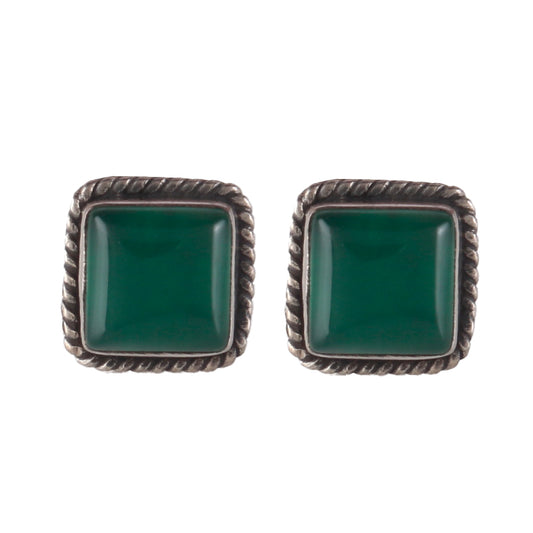 925 Sterling Silver Green Onyx  Earrings for Women | Handmade Royal Onyx Stone Jewelry