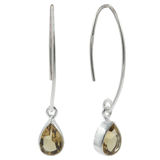 925 Silver Citrine Stone Earrings – Natural citrine gemstones for positivity, abundance, and energy. A perfect gift for women