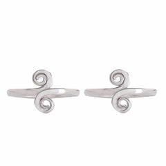 925 Sterling Silver Adjustable Swirl Toe Rings