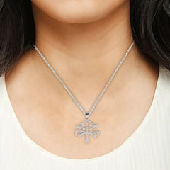 Fusionari 925 Sterling Silver Pendant with Chain for Women | Necklace | Party Wear Jewellery | Designer Wedding Pendant Set | Elegant Gift for Her | Fashion Necklace Women |