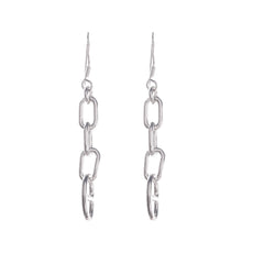 925 Sterling Silver-Plated Classic Long Drop Earrings