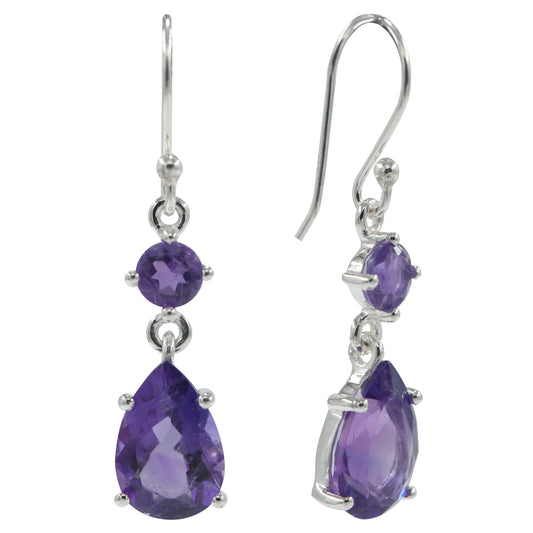 925 Silver Amethyst Earrings – Stunning natural amethyst stones for calming energy. Perfect healing gift for wome