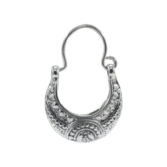 925 Silver Handcrafted Hoop Earrings – High polish finish with bohemian ethnic style. Perfect jewelry for women