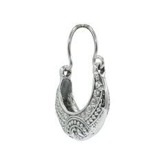 925 Silver Handcrafted Hoop Earrings – High polish finish with bohemian ethnic style. Perfect jewelry for women