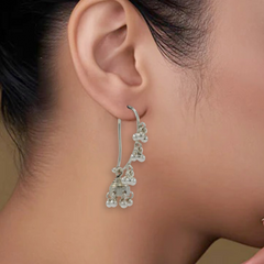 925 Silver Artisan Chandelier Earrings – Handcrafted sterling silver jhumka design Elegant earrings for women and girls