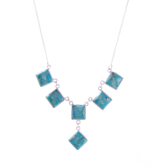 925 Sterling Silver Turquoise Necklace – Elegant, Minimalist Design with Stunning Blue Gemstones for Everyday and Special Occasions (Copy)