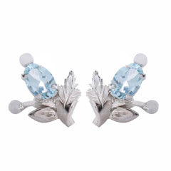 925 Elegant Sterling Silver Jewelry Handcrafted Blue Topaz Earrings & Gemstone Designs for Weddings, Parties, and Everyday Elegance