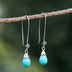 925 Sterling Silver Jewelry Handcrafted Earrings with Larimar and Gemstones for Timeless Elegance and Everyday Style