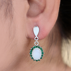 925 Sterling Silver Jewelry Handcrafted Earrings with Moonstone Emerald and Gemstones for Timeless Elegance and Everyday Glamour