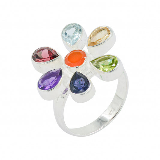 925 Silver Chakra Stone Ring – Natural chakra stones for balance and energy. Perfect gift for women and girls