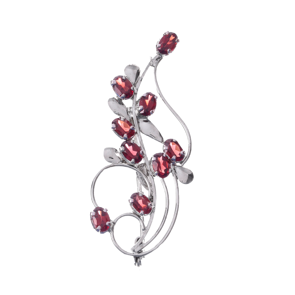 925 Silver Exquisite Garnet Brooche - Handcrafted Sterling Silver with Stunning Red Gemstone Perfect for Adding Elegance to Any Outfit
