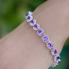 925 Stunning Sterling Silver Amethyst Bracelet Elegant Timeless Beauty for Every Occasion and Sophisticated Look
