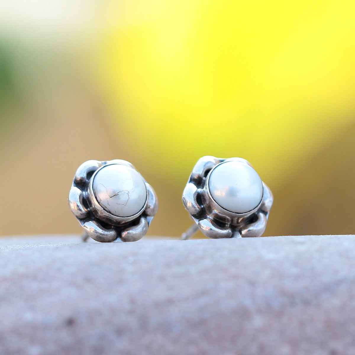 Elegant Pearl Eartops in Sterling Silver - Timeless Jewelry for Women