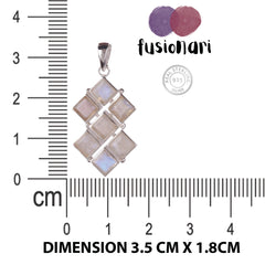 925 Sterling Silver Moonstone Pendant with Chain for Women | Necklace | Party Wear Jewellery | Designer Wedding Pendant Set | Elegant Gift for Her | Fashion Necklace Women |