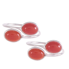 925 Sterling Silver Adjustable Carnelian Toe Rings