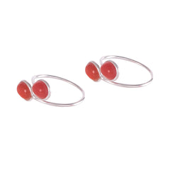925 Sterling Silver Adjustable Carnelian Toe Rings