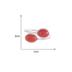 925 Sterling Silver Adjustable Carnelian Toe Rings