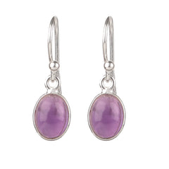 Fusionari 925 Sterling Silver Amethyst Earrings for Women | Handcrafted Purple Gemstone Jewelry | Elegant Designer Earrings