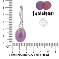 Fusionari 925 Sterling Silver Amethyst Earrings for Women | Handcrafted Purple Gemstone Jewelry | Elegant Designer Earrings